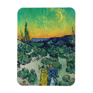 Vincent van Gogh - Moonlit Landschap met Paars Magneet