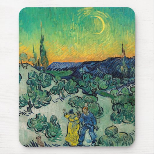 Vincent van Gogh - Moonlit Landschap met Paars Muismat (Voorkant)