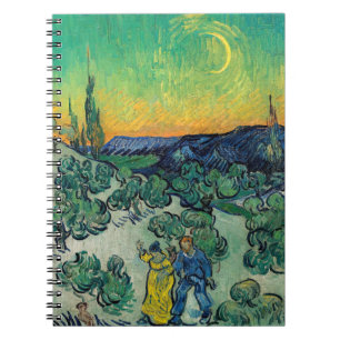 Vincent van Gogh - Moonlit Landschap met Paars Notitieboek