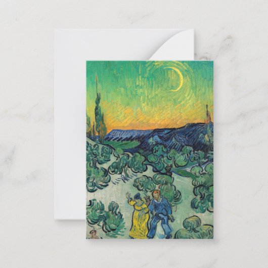 Vincent van Gogh - Moonlit Landschap met Paars Notitiekaartje (Voorkant)