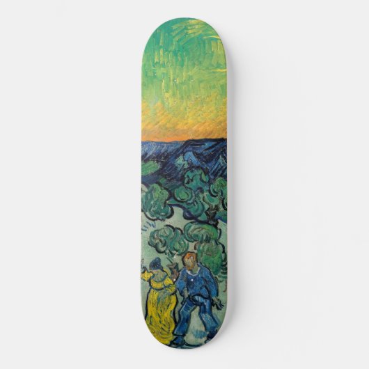 Vincent van Gogh - Moonlit Landschap met Paars Persoonlijk Skateboard (Voorkant)