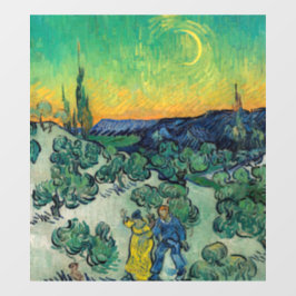 Vincent van Gogh - Moonlit Landschap met Paars Raamsticker