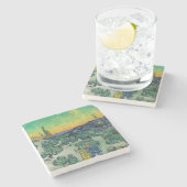 Vincent van Gogh - Moonlit Landschap met Paars Stenen Onderzetter (Zijkant)