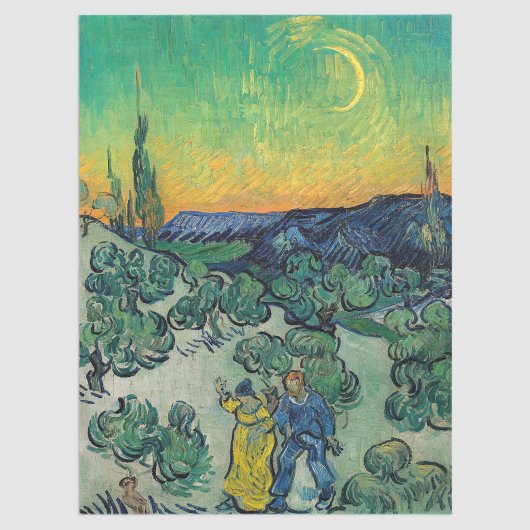 Vincent van Gogh - Moonlit Landschap met Paars Tissuepapier