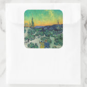 Vincent van Gogh - Moonlit Landschap met Paars Vierkante Sticker (Tas)