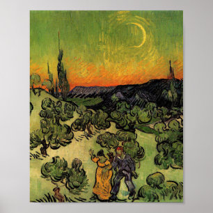 Vincent Van Gogh Moonlit Landschap Poster