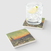 Vincent Van Gogh Moonlit Landschap Stenen Onderzetter (Zijkant)