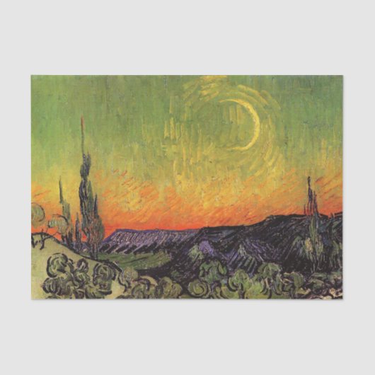 Vincent Van Gogh Moonlit Landschap Tissuepapier (Voorkant)