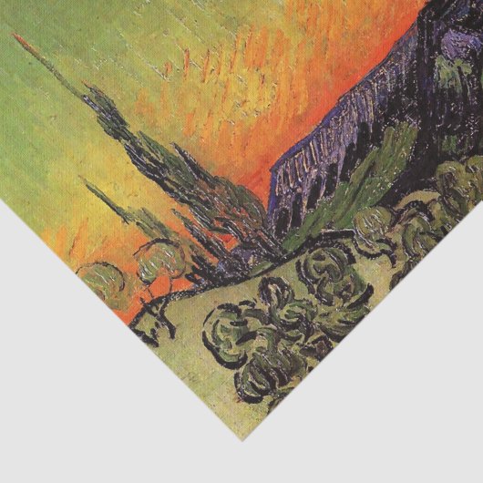 Vincent Van Gogh Moonlit Landschap Tissuepapier (Detail)