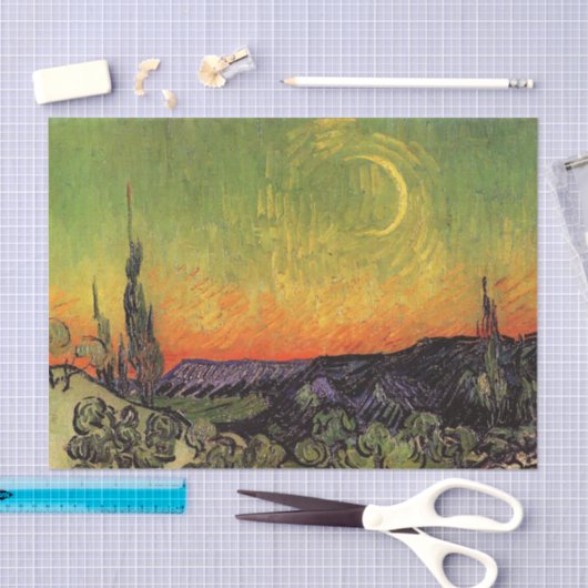 Vincent Van Gogh Moonlit Landschap Tissuepapier (Craft)