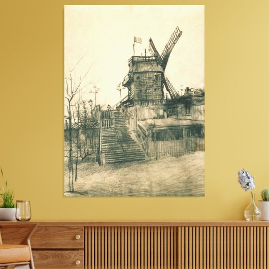Vincent van Gogh - Moulin de la Galette Canvas Afdruk (Insitu (Woonkamer))