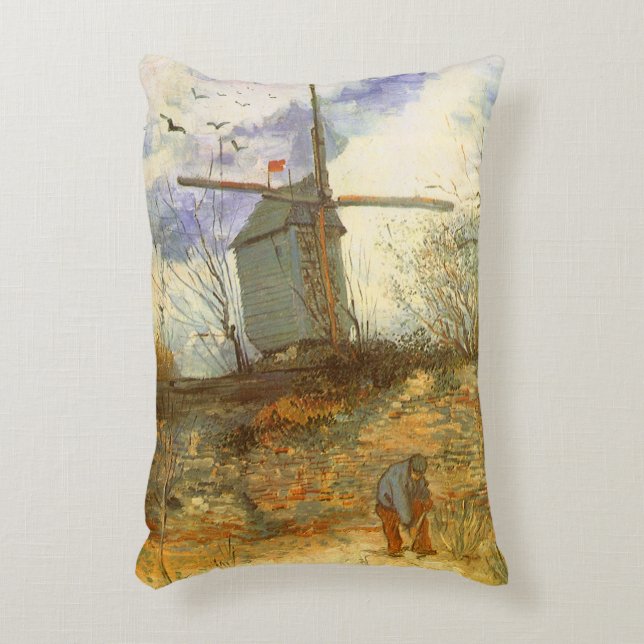 Vincent van Gogh - Moulin de la Galette, Molen Accent Kussen (Voorkant(Verticaal))