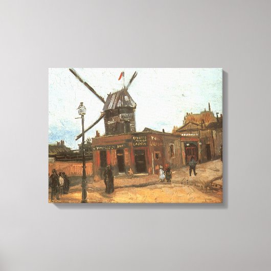 Vincent van Gogh - Moulin de la Galette, Molen Canvas Afdruk (Voorkant)