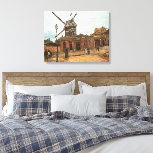Vincent van Gogh - Moulin de la Galette, Molen Canvas Afdruk (Insitu (Slaapkamer))