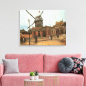 Vincent van Gogh - Moulin de la Galette, Molen Canvas Afdruk (Insitu (Woonkamer))