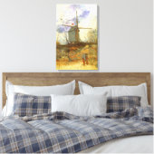 Vincent van Gogh - Moulin de la Galette, molen Canvas Afdruk (Insitu (Slaapkamer))