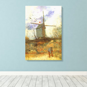Vincent van Gogh - Moulin de la Galette, Molen Canvas Afdruk