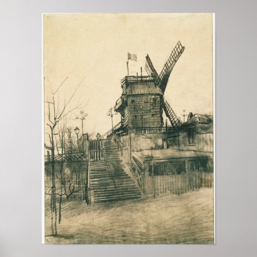 Vincent van Gogh -  Moulin de la Galette Poster (Voorkant)