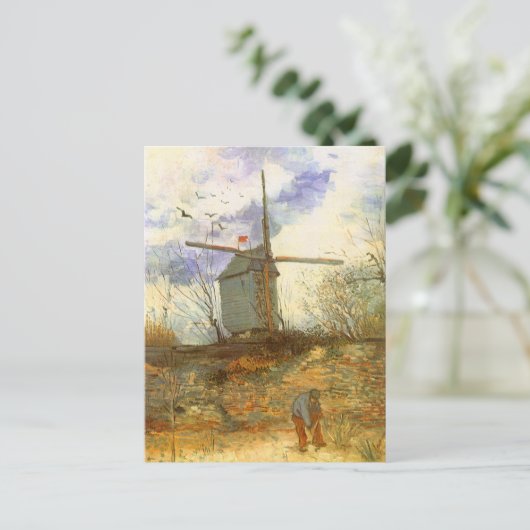 Vincent van Gogh - Moulin de la Galette, Windmolen Briefkaart (Staand voorkant)