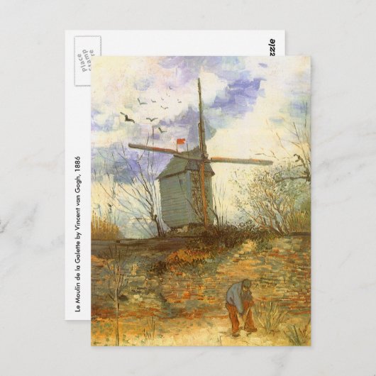 Vincent van Gogh - Moulin de la Galette, Windmolen Briefkaart (Voorkant / Achterkant)