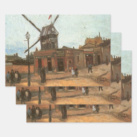 Vincent van Gogh - Moulin de la Galette, Windmolen Inpakpapier Vel (Set)