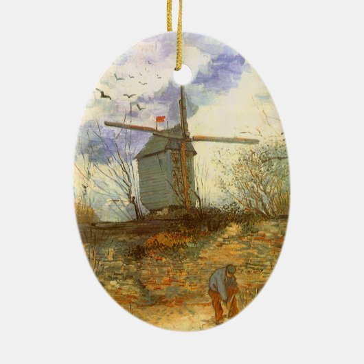 Vincent van Gogh - Moulin de la Galette, Windmolen Keramisch Ornament (Achterkant)
