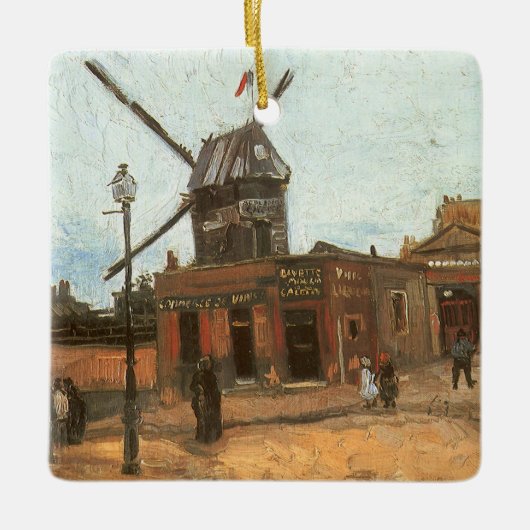Vincent van Gogh - Moulin de la Galette, Windmolen Keramisch Ornament (Voorkant)