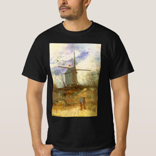 Vincent van Gogh - Moulin de la Galette, Windmolen T-shirt (Voorkant)