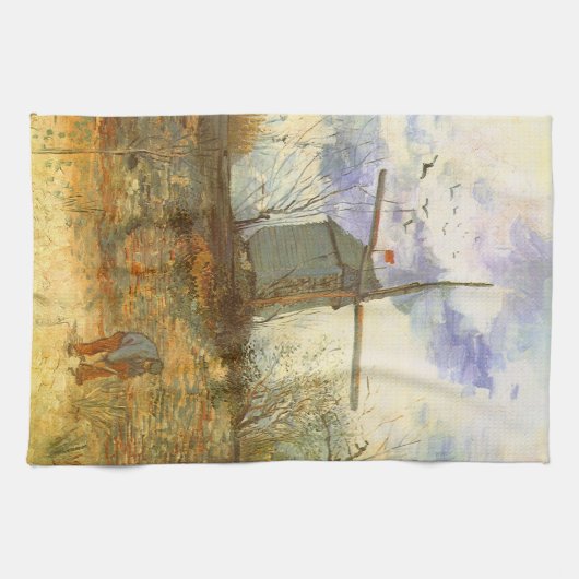 Vincent van Gogh - Moulin de la Galette, Windmolen Theedoek (Horizontaal)