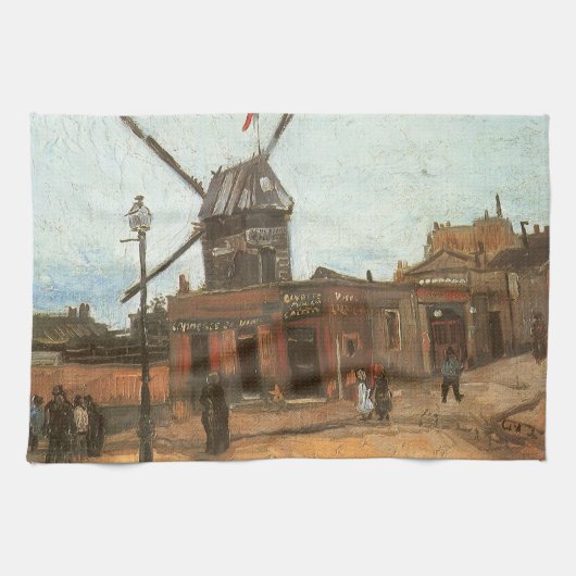 Vincent van Gogh - Moulin de la Galette, Windmolen Theedoek (Horizontaal)