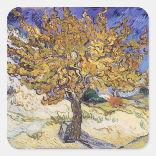 Vincent van Gogh | Mulberry Tree, 1889 Vierkante Sticker (Voorkant)