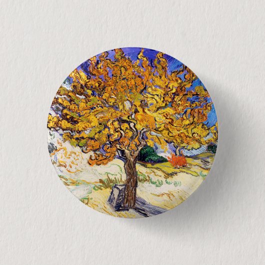 Vincent Van Gogh Mulberry Tree Fine Art Ronde Button 3,2 Cm (Voorkant)