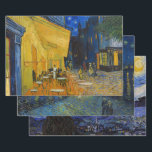 Vincent Van Gogh - Nacht proefstukken selecteren Inpakpapier Vel<br><div class="desc">Vincent Van Gogh - Selectie van nachtmasterstukken - Sterrennacht over de Rijn - Cafe Terrace op de plaats van het forum bij nacht - De Sterrennacht</div>