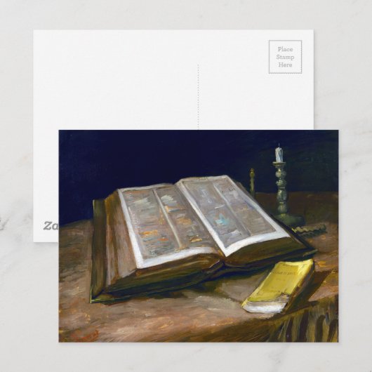 Vincent van Gogh, nog steeds in leven met bijbel Briefkaart (Voorkant / Achterkant)