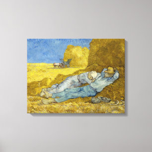 Vincent Van Gogh - Noon, rest van het werk / Siest Canvas Afdruk