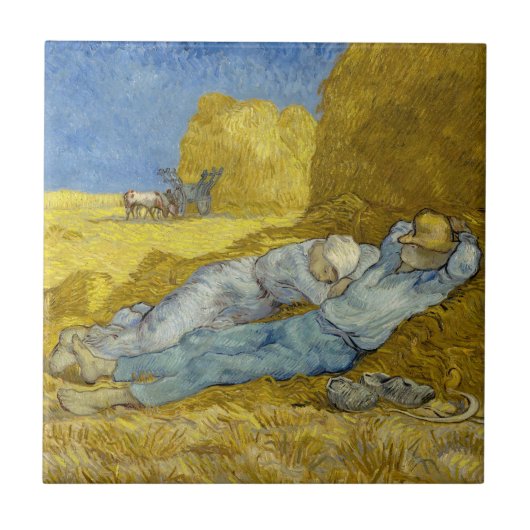 Vincent Van Gogh - Noon, rest van het werk / Siest Tegeltje (Voorkant)