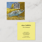 Vincent Van Gogh - Noon, rest van het werk / Siest Vierkante Visitekaartje (Voorkant / Achterkant)