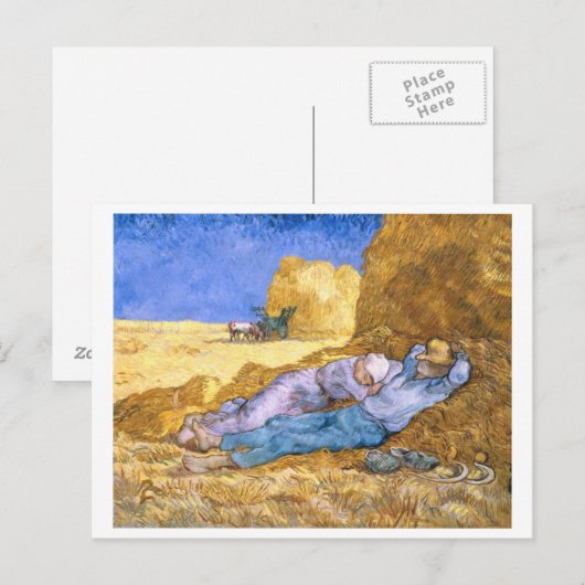 Vincent van Gogh | Noon, The Siesta, after Millet Briefkaart (Voorkant / Achterkant)
