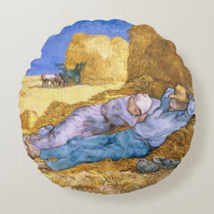 Vincent van Gogh   Noon, The Siesta, after Millet Rond Kussen