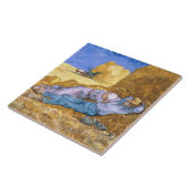 Vincent van Gogh | Noon, The Siesta, after Millet Tegeltje (Zijkant)