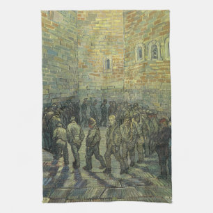 Vincent van Gogh - Oefening door gevangenen Theedoek