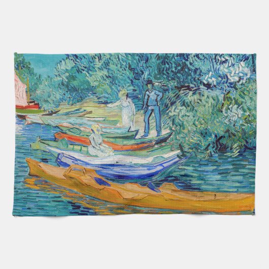 Vincent van Gogh - Oever van de Oise bij Auvers Theedoek (Horizontaal)
