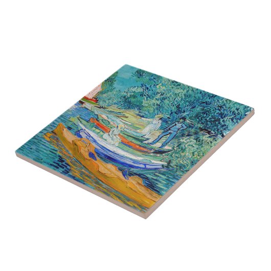 Vincent van Gogh - Oise bij Auvers Tegeltje (Zijkant)