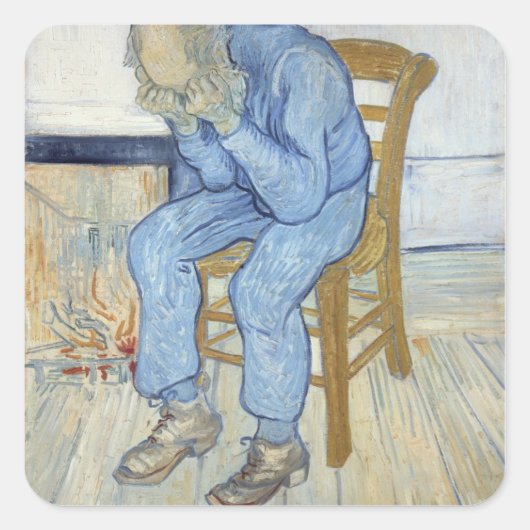 Vincent van Gogh | Old Man in Sorrow Vierkante Sticker (Voorkant)