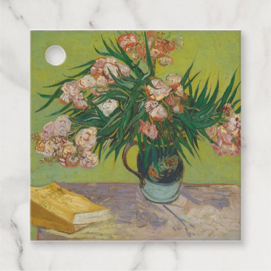 Vincent Van Gogh Oleander bloemenschilderij Bedankjes Labels (Voorkant)