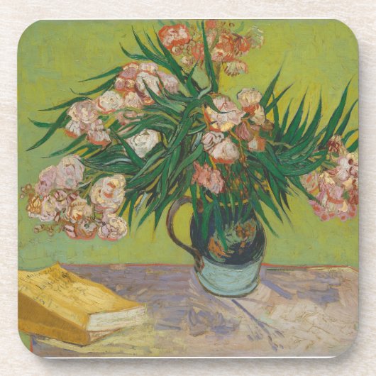 Vincent Van Gogh Oleander bloemenschilderij Bier Onderzetter (Voorkant)