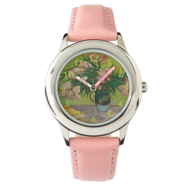 Vincent Van Gogh Oleander bloemenschilderij Horloge (Voorkant)