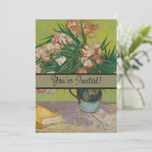 Vincent Van Gogh Oleander bloemenschilderij Kaart (Staand voorkant)