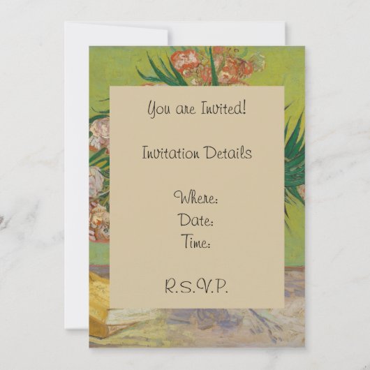 Vincent Van Gogh Oleander bloemenschilderij Kaart (Achterkant)