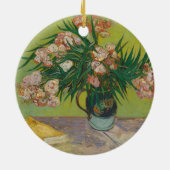 Vincent Van Gogh Oleander bloemenschilderij Keramisch Ornament (Achterkant)